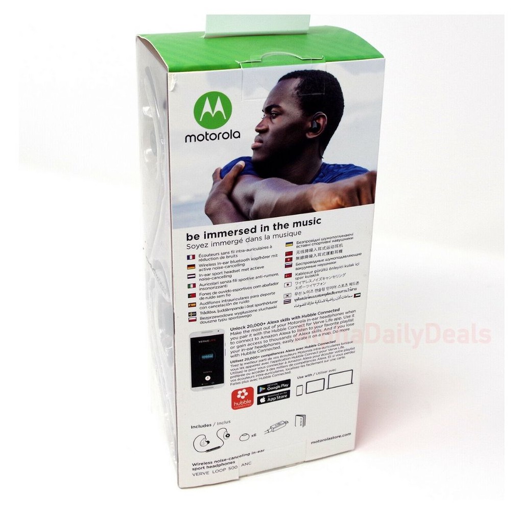 Motorola VerveLoop 500 - Tai nghe nhét tai không dây chống ồn (ANC) - Chuẩn chống nước IPX4