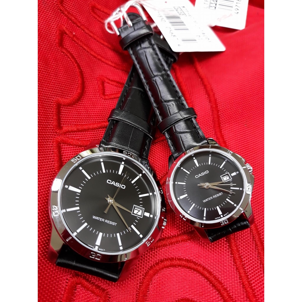 Đồng hồ Đôi Nam Nữ Casio MTP/LTP-V004L, đồng hồ chính hãng, dây da