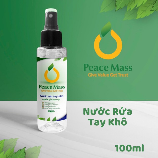 Nước Rửa Tay Khô Hữu Cơ Peace Mass Có Tác Dụng Diệt Khuẩn Không Làm Khô Da 100ml | BigBuy360 - bigbuy360.vn