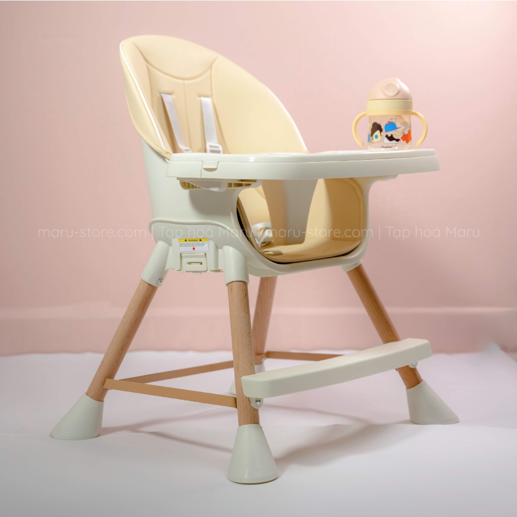 Ghế ăn dặm chân gỗ sồi đa năng nhiều tiện ích | OEM