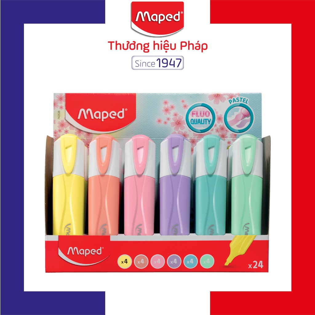 MAPED - Viết Dạ Quang Classic Pastel 6 màu [Chính hãng]