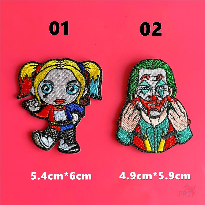 ☸ Miếng Dán Hình Joker &amp; Harley Quinn Tự Dính ☸ 1 Huy Hiệu Cài Áo Hình Nhân Vật Phim Cổ Điển