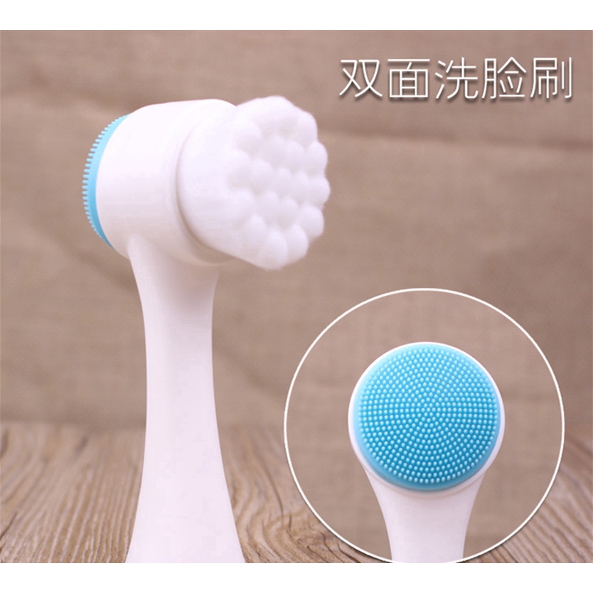 Bàn chải hai mặt silicon 3D mềm mại dùng rửa mặt tẩy trang  Nội Địa Trung