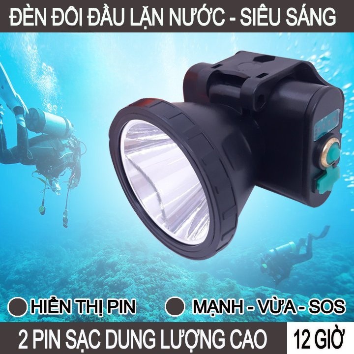 Đèn Đội Đầu Led Thái Nđ 530 Siêu Sáng 1000w, Lặn Nước, 2 Pin Dung Lượng Cao 5 - 7 Tiếng