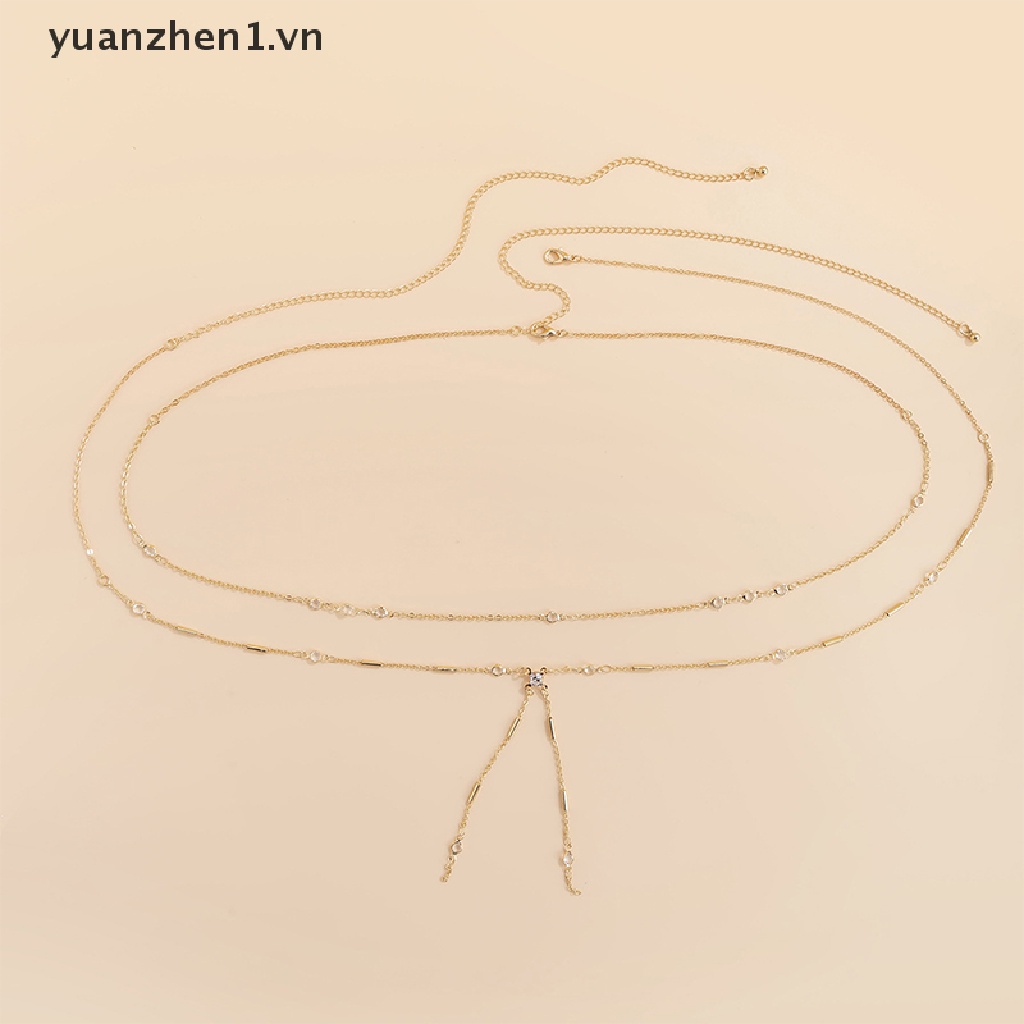Dây Xích Đeo Hông Đính Hạt Phong Cách Vintage Thời Trang Mùa Hè Cho Nữ Y2K