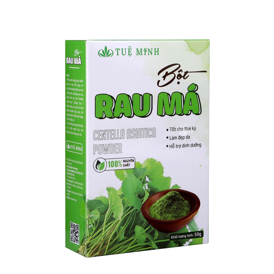 Bột rau má sấy lạnh Tuệ Minh, bột rau má nguyên chất Organic giúp thanh nhiệt 50g