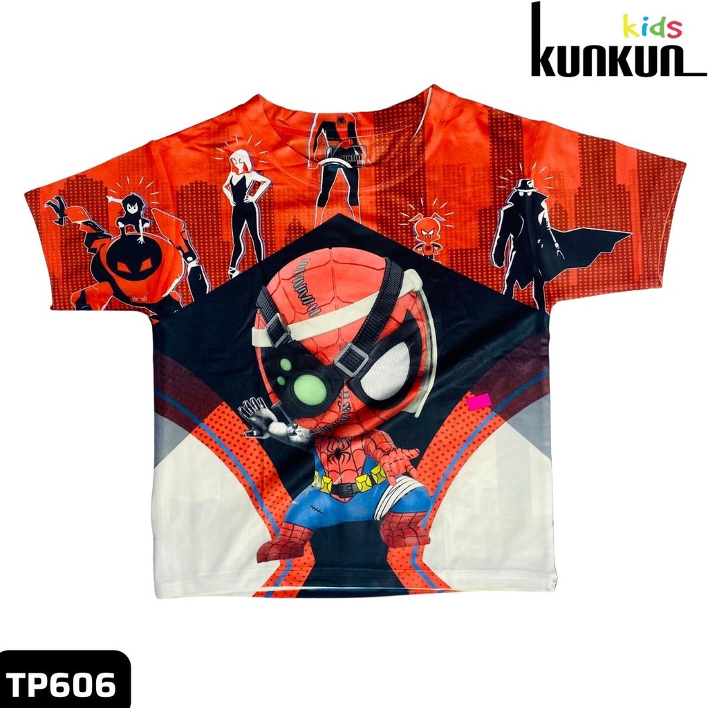 Quần áo bé trai Kunkun Kid TP606 in hoạt hình Người nhện Spiderman chất Thun lạnh size đại từ 10-60kg