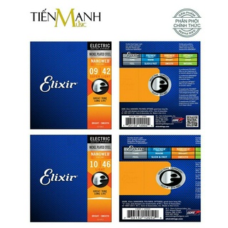 Dây đàn guitar điện elixir 12002, 12052 phủ lớp nanoweb cỡ 9, 10 electric strings