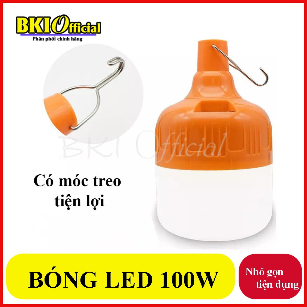 Bóng đèn tích điện 100W sạc tích điện có móc treo - BĐ100W