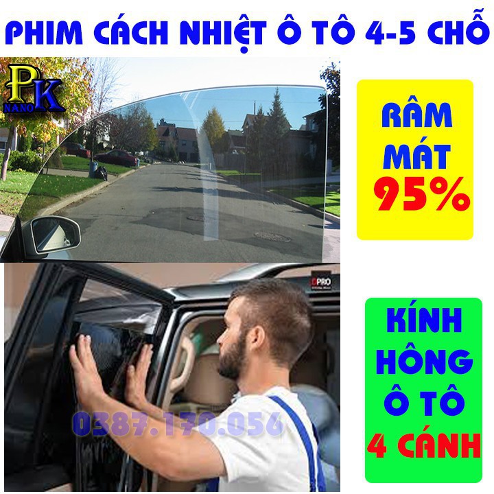 Combo phim cách nhiệt ô tô 4-5 chỗ -Gói tiêu chuẩn Giảm nóng 80% - Cắt UV100% -Bảo hành 10 năm