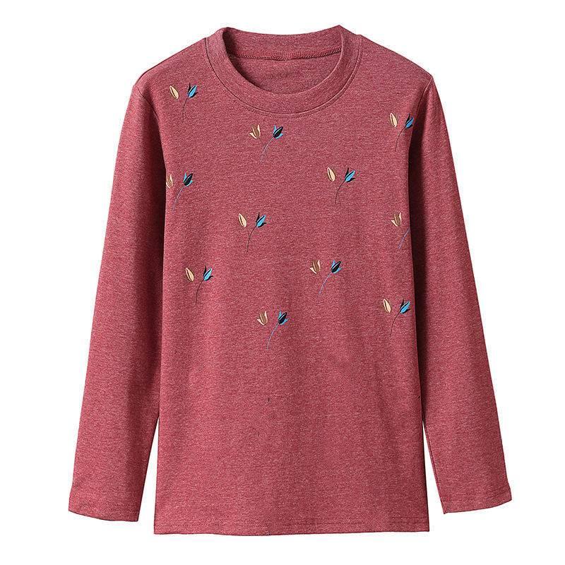 Áo thun tay dài dáng rộng thời trang cho phụ nữ trung niên