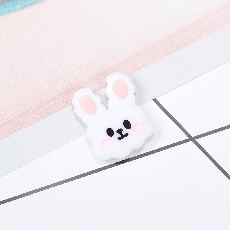 Thỏ xoăn Resin phụ kiện dép Crocs charm DIY khóa giày crocs jibbitz Nhựa trang sức Phụ kiện trang trí giày crocs nút trang trí điện thoại di động Nắp đậy / Khung ảnh / Cốc nước / Túi Nguyên liệu làm phụ kiện handmade sáng tạo