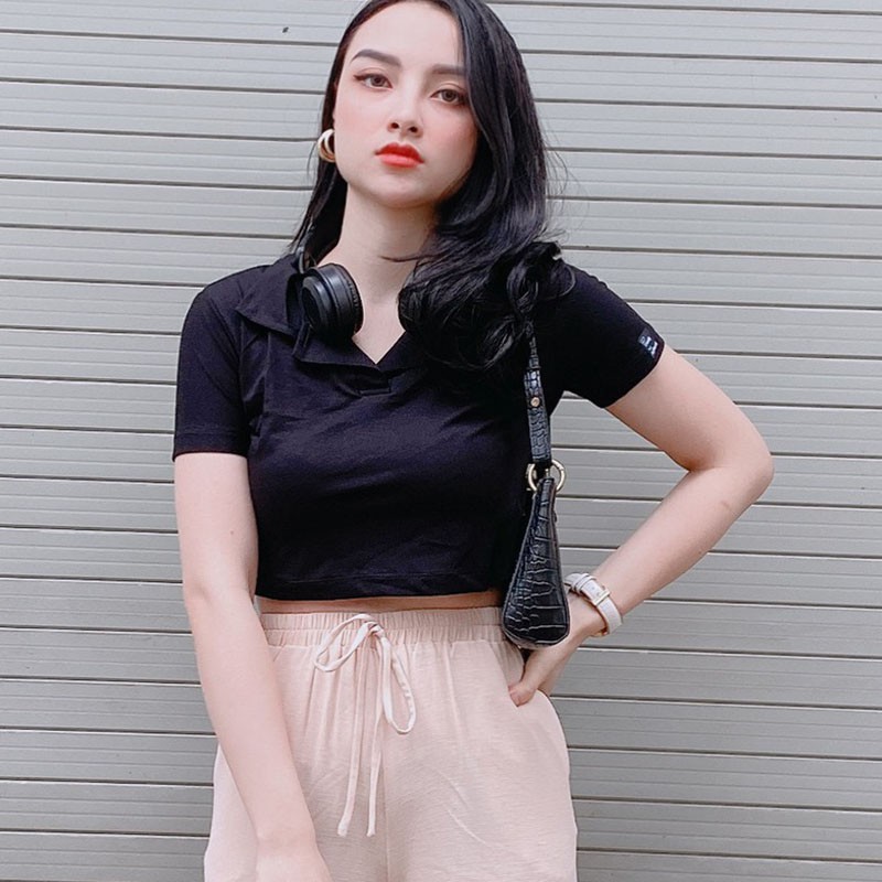 Áo Croptop Nữ MOLENTO Áo Polo Nữ Crt Thun Sơ Mi Ulzzang Crop Top Phông Cổ Bẻ Kiểu Ôm Body Có Cổ Tay Ngắn Đẹp - M16 | BigBuy360 - bigbuy360.vn