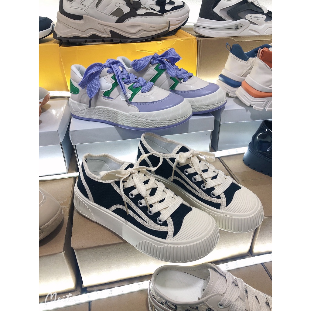 Giày thể thao sneaker nữ kèm ảnh thật giày ULZZANG vải canvas kiểu dáng basic