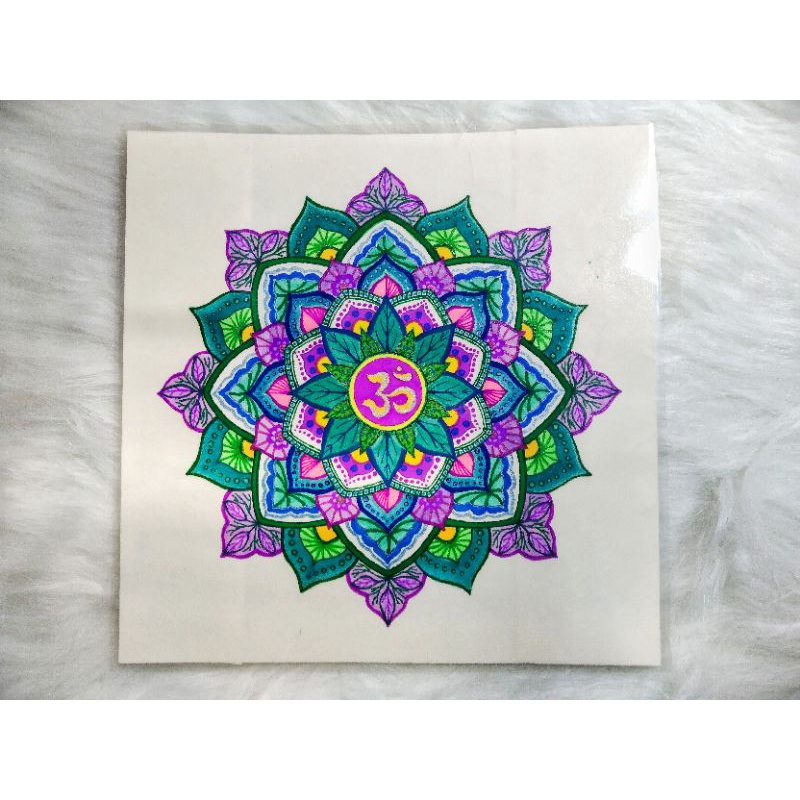 Tranh Mandala Chữ OM - 20x20cm