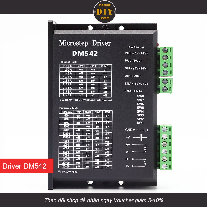 Driver động cơ bước DM542 DM556 điều khiển động cơ step 2 pha