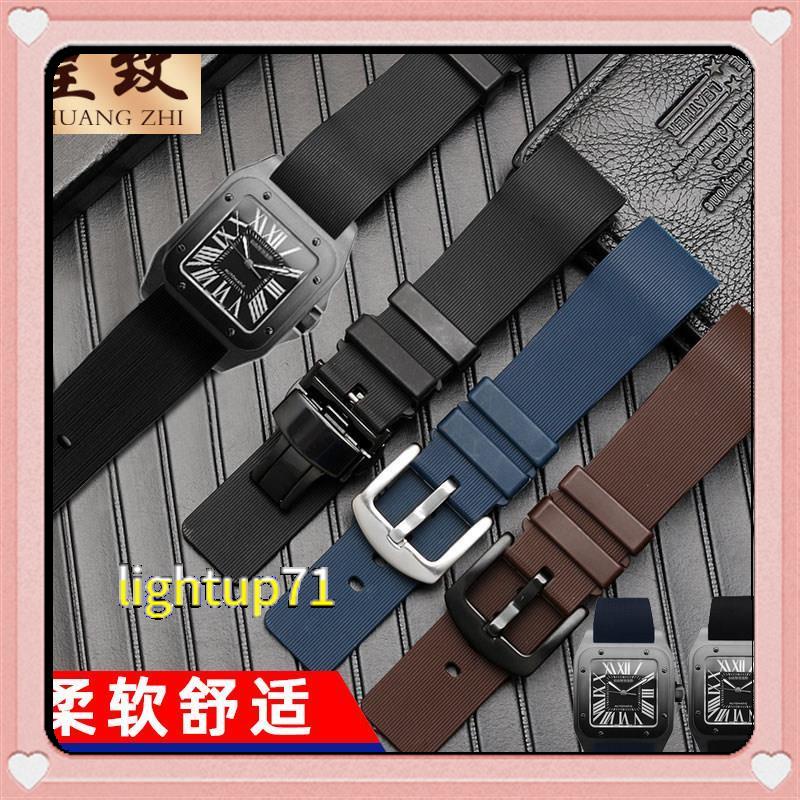 Dây Đeo Cao Su Silicone Cho Đồng Hồ Cartier Santos Santos 100 20mm L816