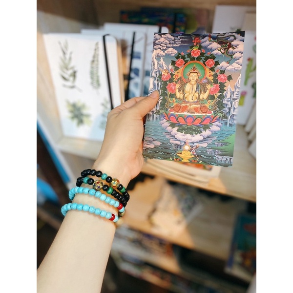 Vòng đá bình an Tây Tạng vòng có hạt đá turquoise