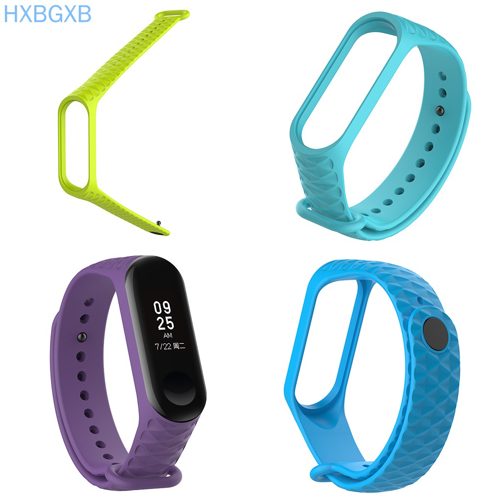 Dây Đeo Silicon Thay Thế Màu Trơn Cho Xiaomi Mi Band 4 3