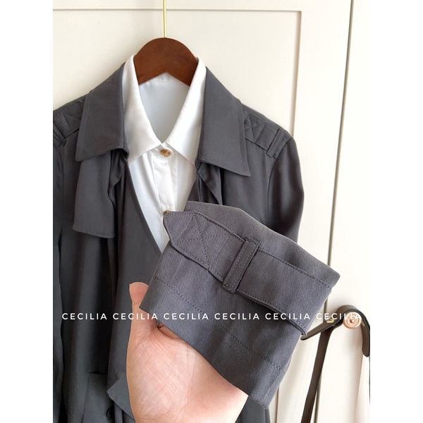 Áo khoác dài GABRIENNE Flowy Trench Coat By CECILIA dáng măng-tô thiết kế khoác nhẹ 1 lớp suôn rủ