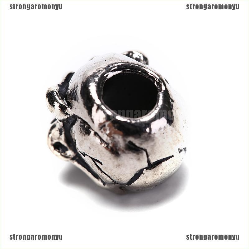 Set 5 Hạt Hình Đầu Lâu Bằng Kim Loại Dùng Làm Vòng Tay Sinh Tồn