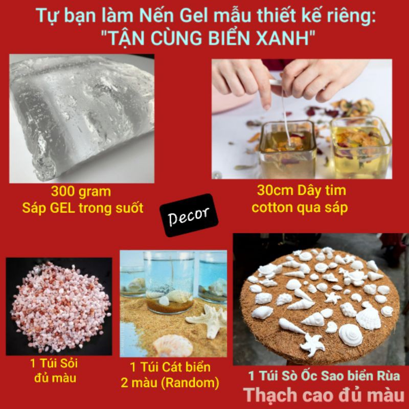 [Chưa có ý tưởng làm Nến] Mẫu Thiết kế RIÊNG: &quot;TẬN CÙNG BIỂN XANH&quot; - Mẫu Nến Gel trong Tự làm - 9293store - 9293kitdecor