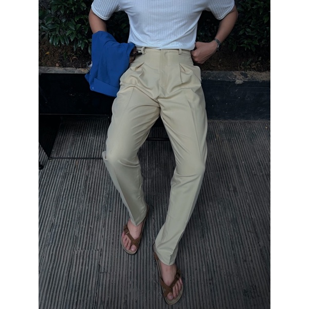 SIAM QUẦN ÂU LƯNG CAO ỐNG NHỎ VỚI 2 MÀU ĐEN VÀ KEMi