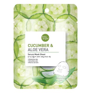 Mặt Nạ Dưa Leo & Lô Hội Baby Bright Cucumber Aloe Vera Serum Mask Sheet 20g