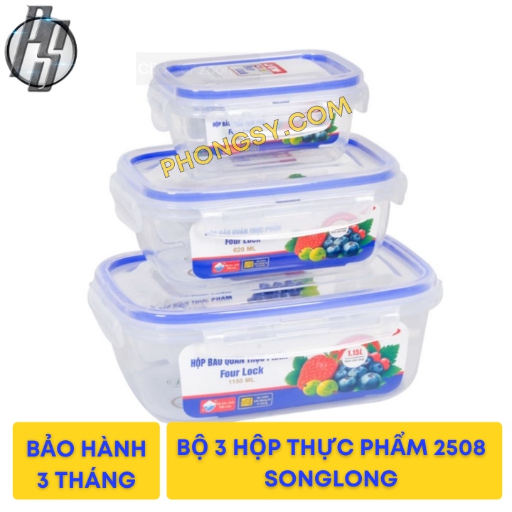 Bộ 3 hộp nhựa đựng thực phẩm 2508 Songlong