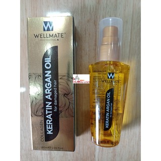 Tinh dầu vàng phục hồi tóc hư tổn 60ml Wellmate Keratin - bao test hàng chính hãng
