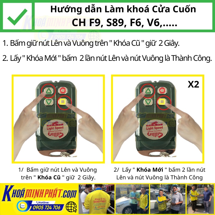 Chìa khoá remote Cửa Cuốn CH F6