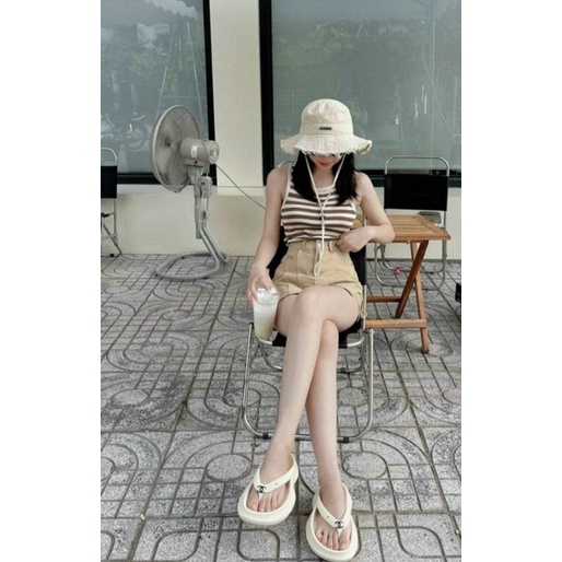 Áo Croptop Ba Lỗ Viền Kẻ Ngang chất thun tăm mềm mịn thoáng mát