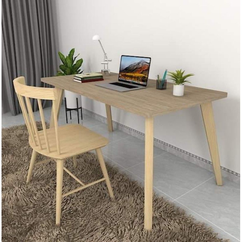 Bàn làm việc, bàn học chân gỗ khổ lớn _ liên kết bu lông M8 siêu bền chắc, chất lượng cao, kiểu dáng hiện đại