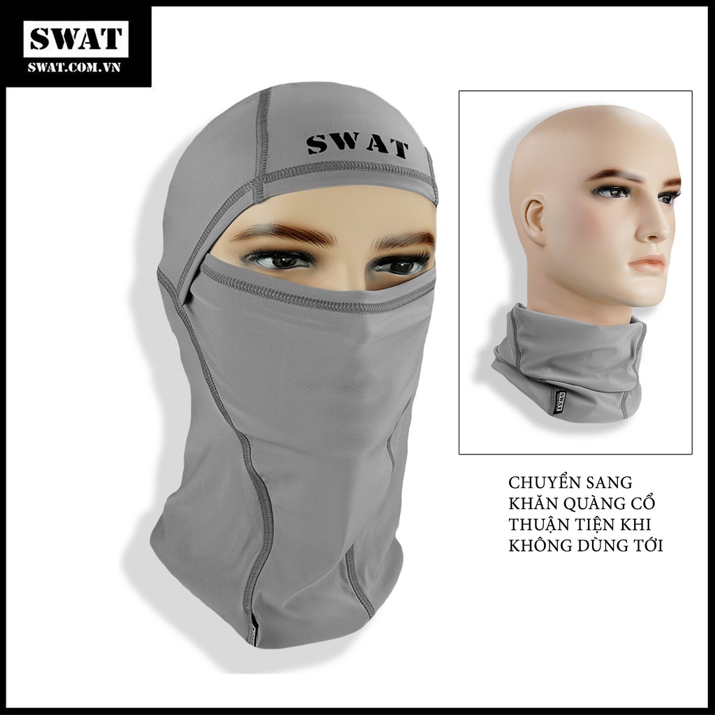 khăn trùm đầu màu xám SWAT 3in1 khẩu trang thời trang chống nắng