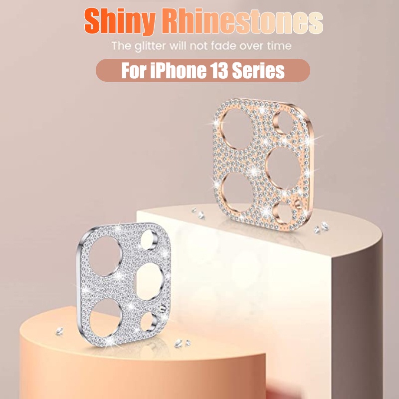 Mặt kính đính đá bảo vệ camera cho iPhone 14 Plus 13 Pro Max 13 Mini
