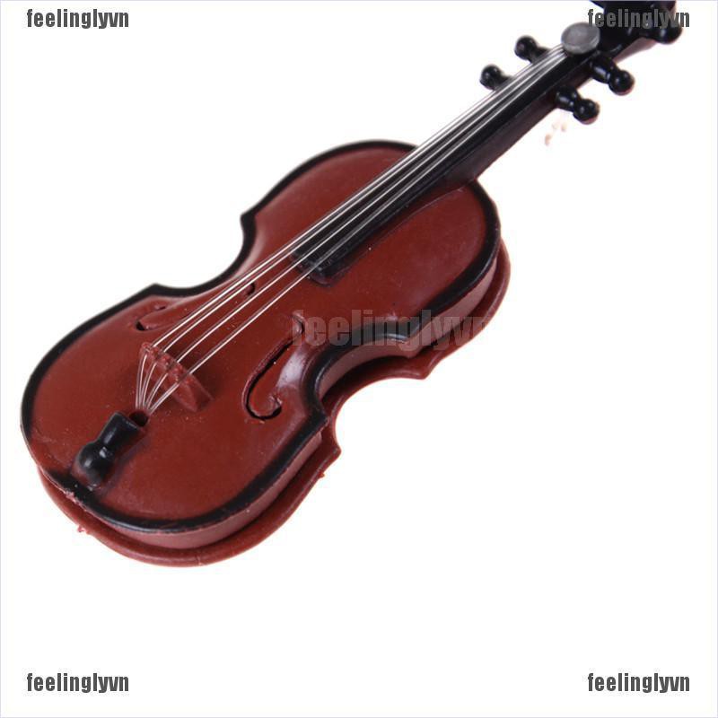 ❤TOP❤ Mô hình đàn violin mini tỉ lệ 1 : 12 dùng để trang trí nhà búp bê ❤YO