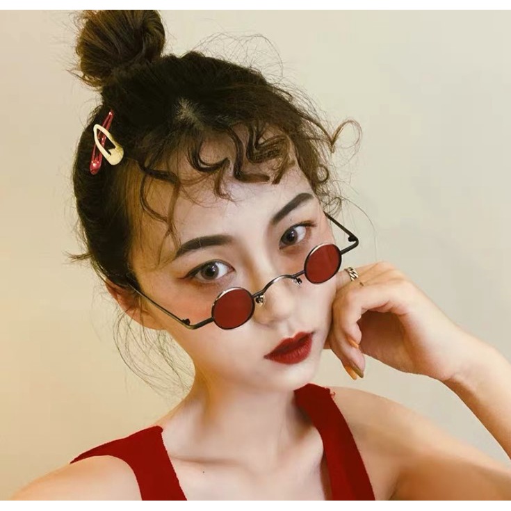 Kính Retro Mini Mát Gọng Tròn Bé Xinh Chống Bức Xạ Phong Cách Retro Cho Nam Và Nữ
