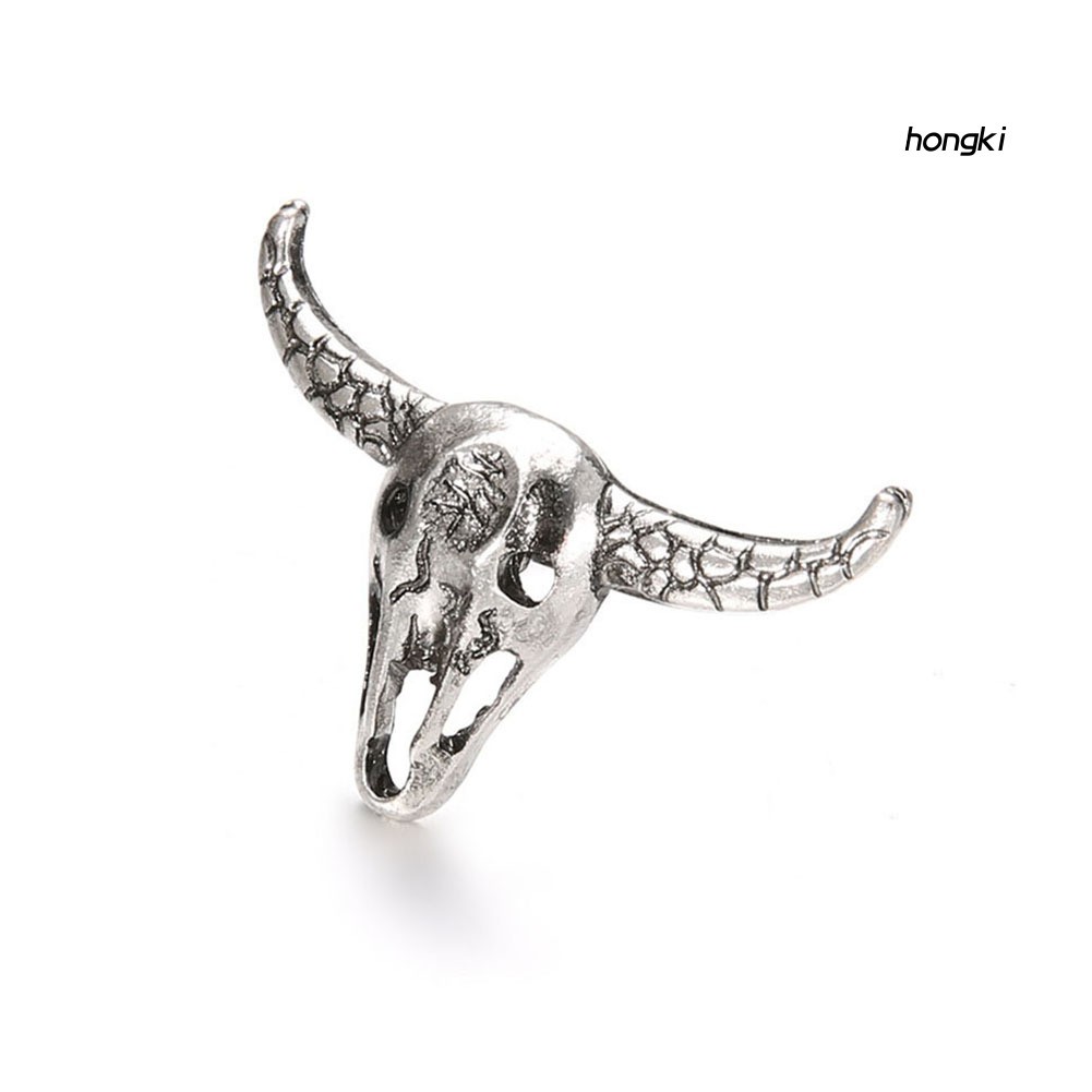 Nhẫn Hở Hình Đầu Lâu Bò Phong Cách Cổ Điển