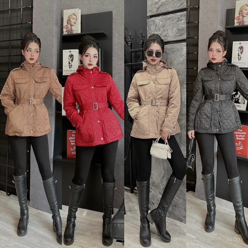 Áo phao Bbr dáng lỡ có mũ