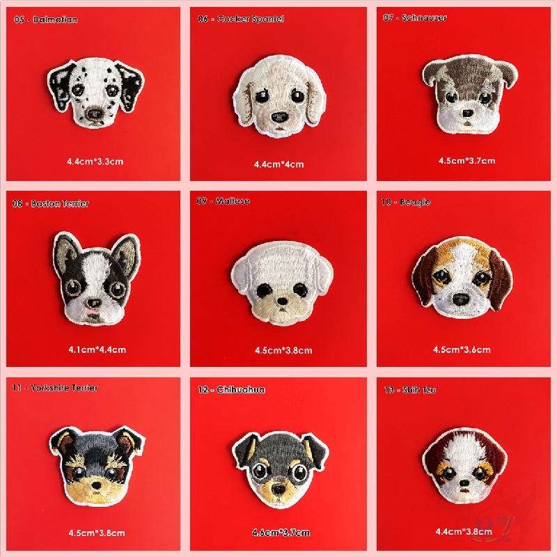 ☸ Sticker Ủi Thêu Hình Chú Chó Dễ Thương Series 02 ☸ 1 Miếng Dán Ủi Quần Áo Hình Chó Husky Corgi Pomeranian Cocker Spaniel Schnauzer Beagle Shih Tzu