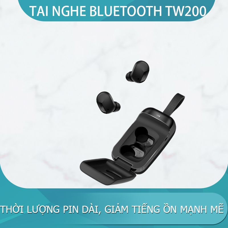 Tai nghe Bluetooth thể thao một tai và hai tai không dây TW200 True với thời lượng pin trong tai ở chế độ chờ cực lâu.