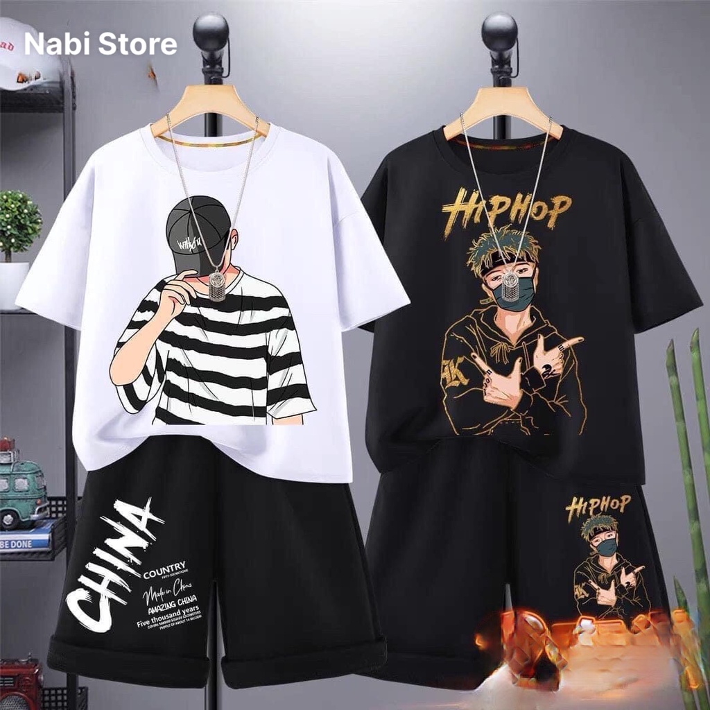 Bộ hè bé trai Nabi Hàn Quốc cho bé 5-14 tuổi mã 173-174-75