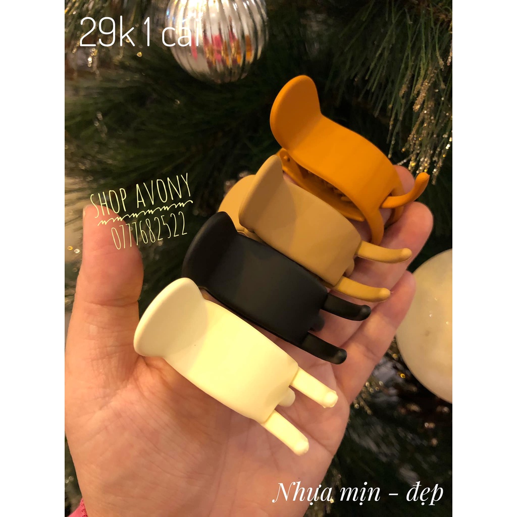 1 kẹp tóc - bấu tóc càng cua nhám mịn, nhựa đẹp gam màu sang (nâu, beige)