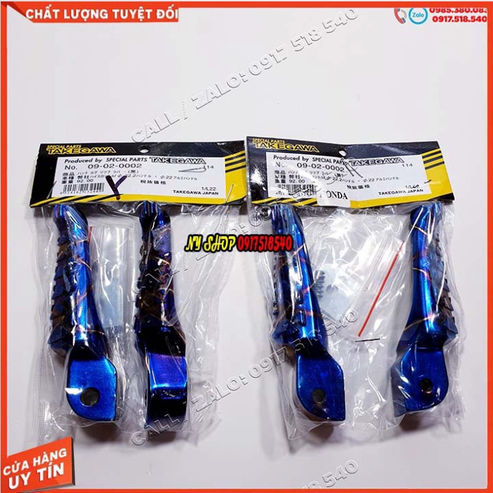 GÁC CHÂN SAU TAKEGAWA JAPAN NHÔM NGUYÊN KHỐI CHO HONDA - YAMAHA  ( MÀU XANH TITAN) Ảnh thật Sp