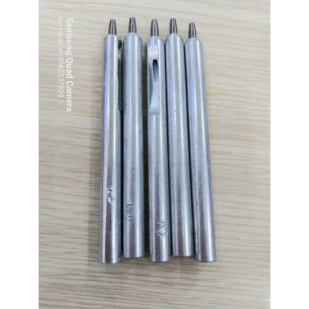 Cây đục lỗ Dụng cụ đục lỗ tròn Size 1-1.5-2-2.5-3-3.5-4-5-6-7-8-9-10mm Bằng thép trắng Sắc bén Hàng nhập loại 1