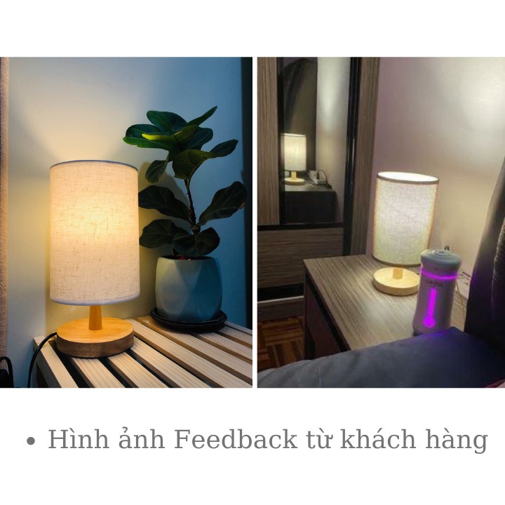 COMBO 2 Đèn Ngủ Gỗ Để Bàn Dimmer Tăng Giảm Sáng, Bóng Led Decor, Vintage Hàn Quốc, Mã G1 - Shop HUTA Light For Life