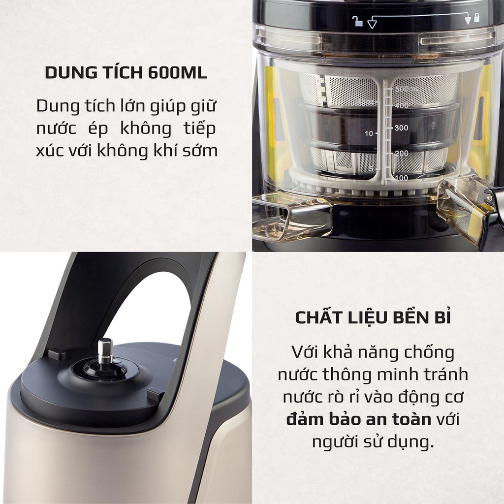 Máy ép chậm cao cấp OLIVO SJ189 Công suất lớn 60W ,Máy ép chậm dung tích lớn , ép kiệt bã 98% Bảo hành 10 năm chính hãng