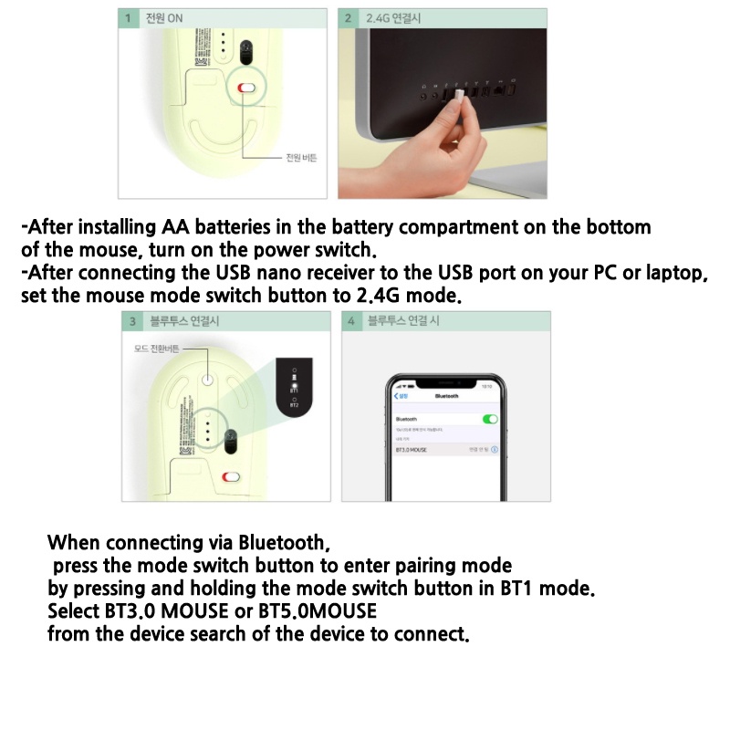 Chuột Bluetooth BT21 2.4Ghz Không Dây ChấT LượNg Cao
