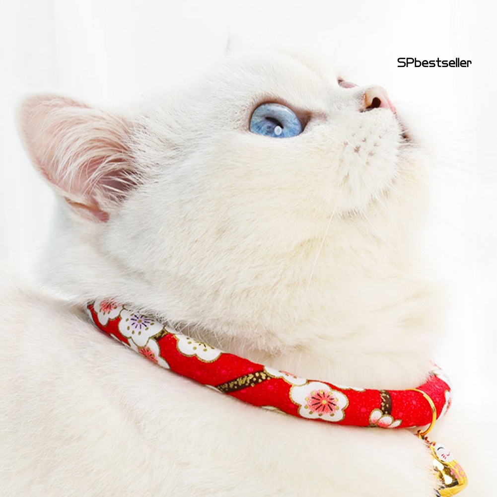 Vòng Cổ Mềm Mại Có Chuông In Họa Tiết Hoa Cho Thú Cưng