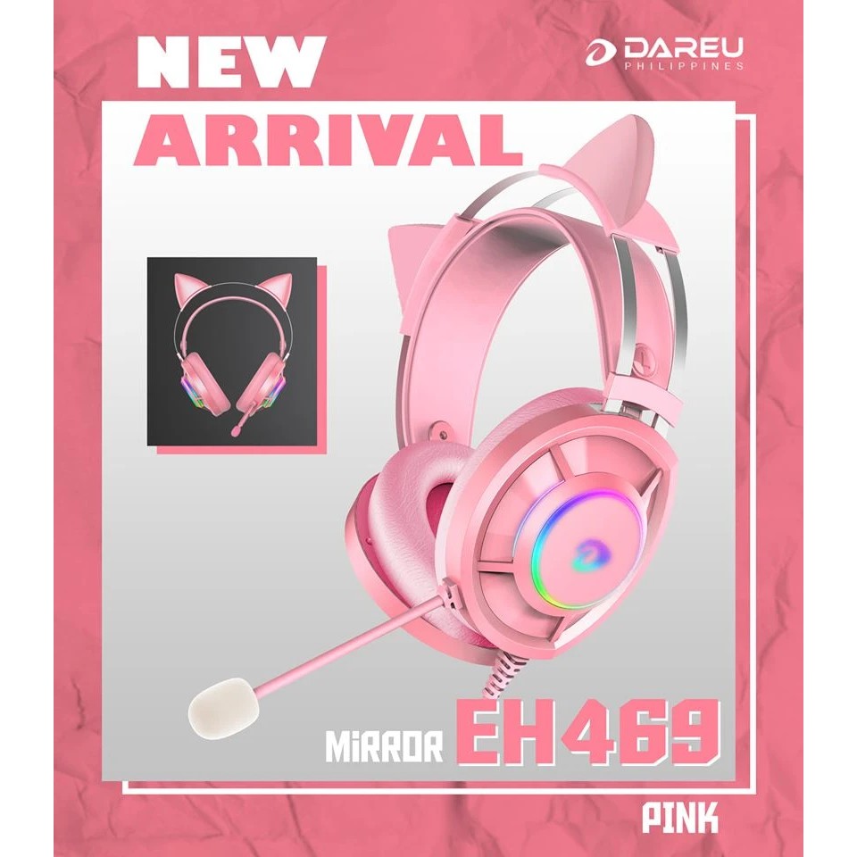 Tai Nghe Mèo Màu Hồng DAREU EH469 - Gaming 7.1 LED RGB Màu - Pink Chính Hãng | BigBuy360 - bigbuy360.vn